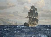 Michael Zeno Diemer frigate off the coast near Rio de Janeiro Sweden oil painting artist